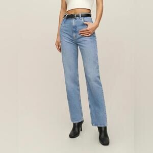 Reformation Light Blue Straight-Leg Jeans